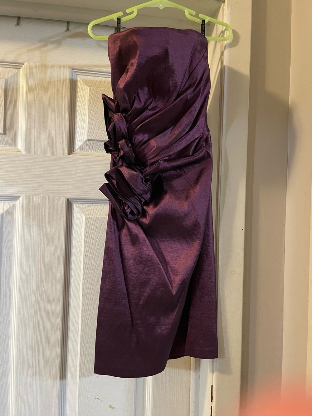 Vintage Jessica McClintock Gunne Sax Plum Strapless Rosette Dress Sz 3 - Picture 2 of 4